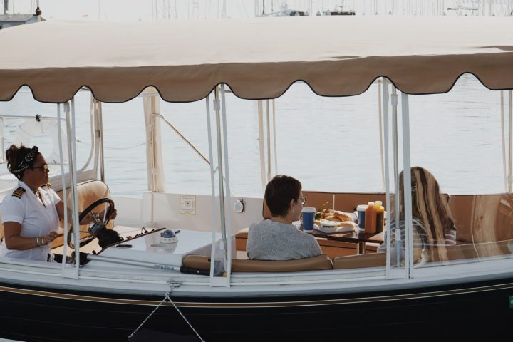 a boat that is sitting in front of a computer